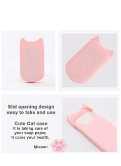 SYOSI 12 Box Antibacterial Soap Paper Sheets in C ute Cat Slid Case, Portable Disposable Antibacterial Nature Foaming Hand Paper Soap Sheet for Hiking, Camping, backpacking  - Image 4