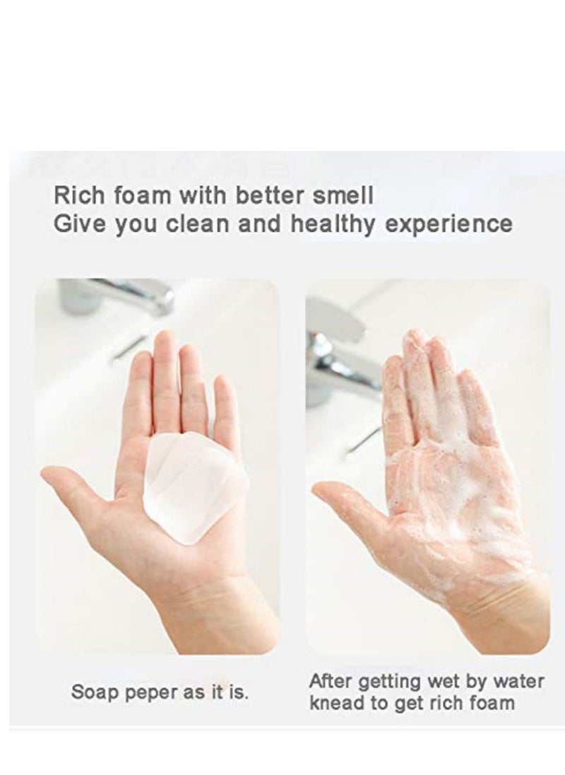 SYOSI - 12 Box Antibacterial Soap Paper Sheets in C ute Cat Slid Case, Portable Disposable Antibacterial Nature Foaming Hand Paper Soap Sheet for Hiking, Camping, backpacking - Image 1
