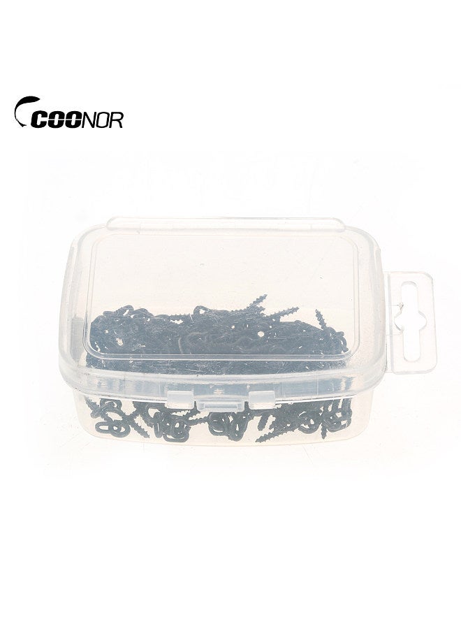 COONOR 100pcs 14mm Boilies Bait Screws with Oval Link Loops Swivel Carp Fishing Terminal Rig Pop Ups Tackle  - Image 1