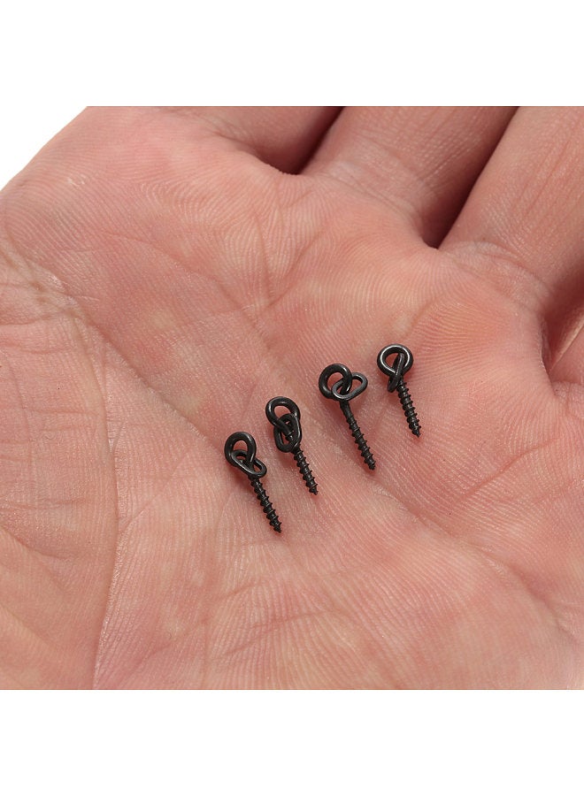COONOR 100pcs 14mm Boilies Bait Screws with Oval Link Loops Swivel Carp Fishing Terminal Rig Pop Ups Tackle  - Image 3