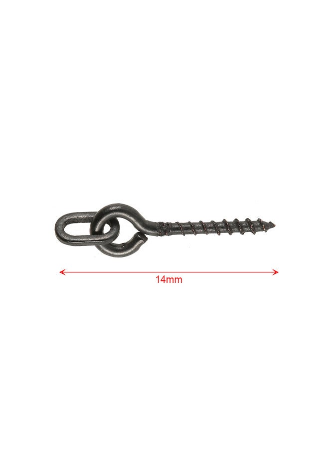 COONOR 100pcs 14mm Boilies Bait Screws with Oval Link Loops Swivel Carp Fishing Terminal Rig Pop Ups Tackle  - Image 2