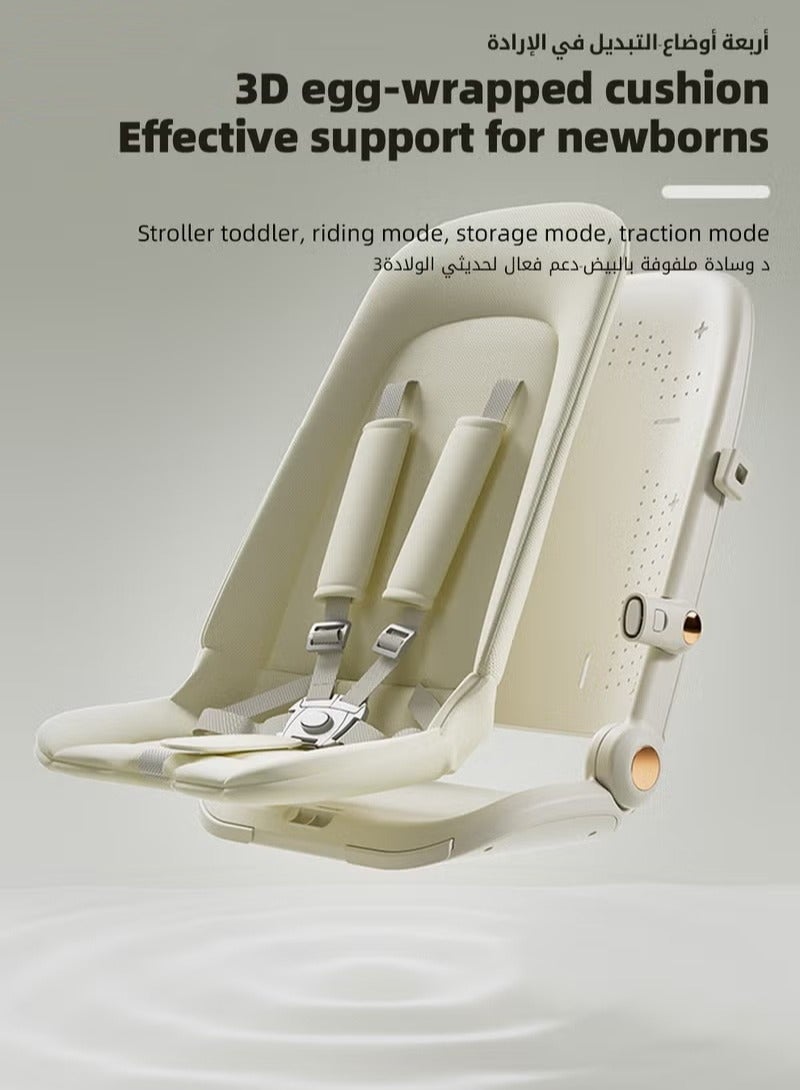 ميكسد عربة أطفال خفيفة الوزن، كابينة سفر متعددة الاستخدامات، عربة أطفال قابلة للطي بيد واحدة للرضع الجدد، الرضع، والأطفال مع صحن عشاء، لعبة عجلة القيادة، غطاء للشمس، ومقعد قابل للميل للخلف - Image 4