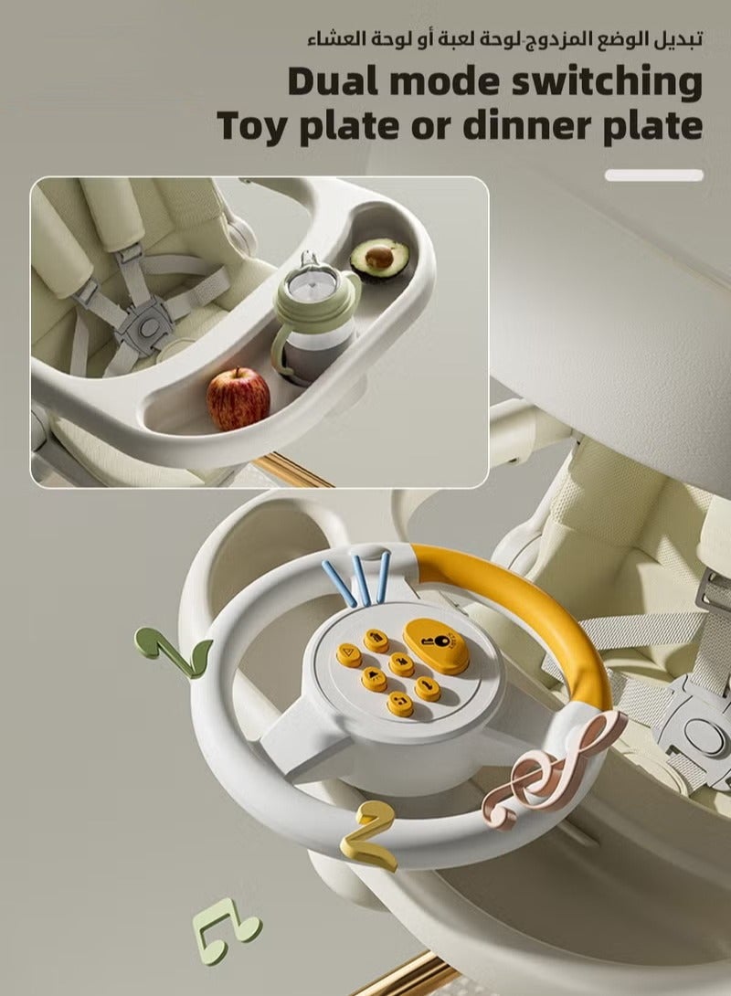 ميكسد عربة أطفال خفيفة الوزن، كابينة سفر متعددة الاستخدامات، عربة أطفال قابلة للطي بيد واحدة للرضع الجدد، الرضع، والأطفال مع صحن عشاء، لعبة عجلة القيادة، غطاء للشمس، ومقعد قابل للميل للخلف - Image 2