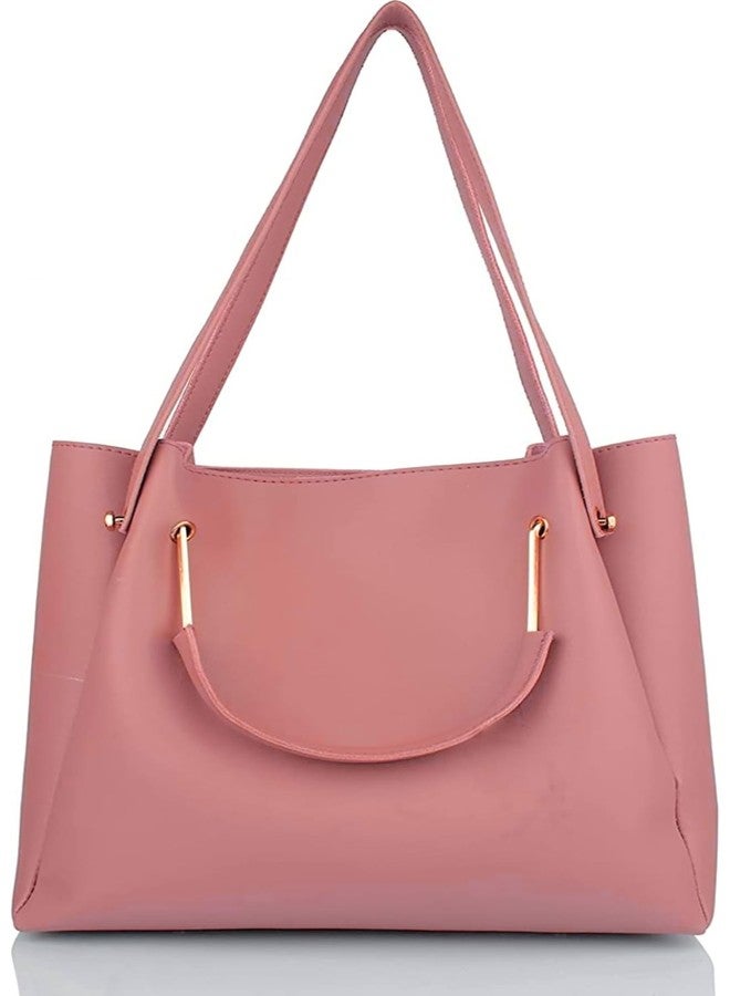 LIKE STYLE Stylish Shoulder Bag with Tassels, Women Top-Handle Handbag with Pompom, Purse for Women (Pink) - Image 3