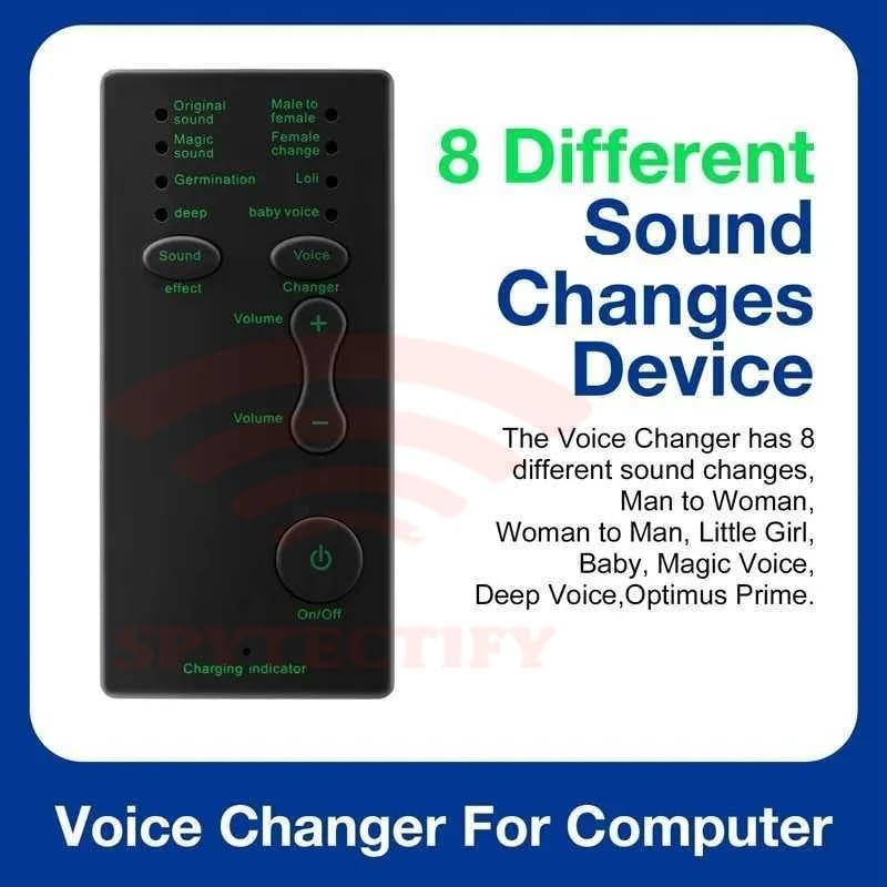 SPYTECTIFY Mini Voice Changer | Handheld 7 Modes Sound Card Voice Changer for Game Console PC Laptop | Headset,Microphone 2 in 1 Conversion Cable - Image 5