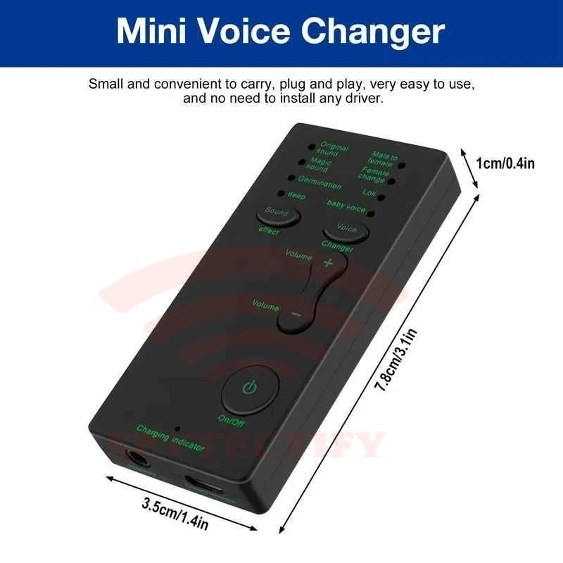 SPYTECTIFY Mini Voice Changer | Handheld 7 Modes Sound Card Voice Changer for Game Console PC Laptop | Headset,Microphone 2 in 1 Conversion Cable - Image 2