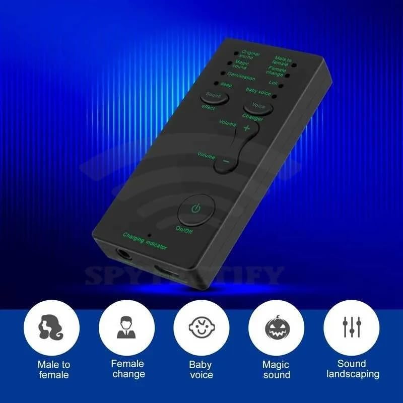 SPYTECTIFY Mini Voice Changer | Handheld 7 Modes Sound Card Voice Changer for Game Console PC Laptop | Headset,Microphone 2 in 1 Conversion Cable - Image 3