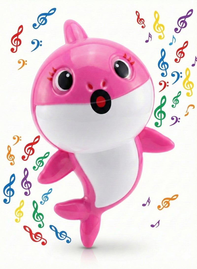 REZZOSS Baby Shark Musical Toy for Kids – Singing Pink Shark Figure with Flashing LED Lights | Cute Ocean Animal Sensory Playset | Interactive Electronic Sound Toy | Best Birthday Gift for Toddlers & Girls 3+ - Image 1