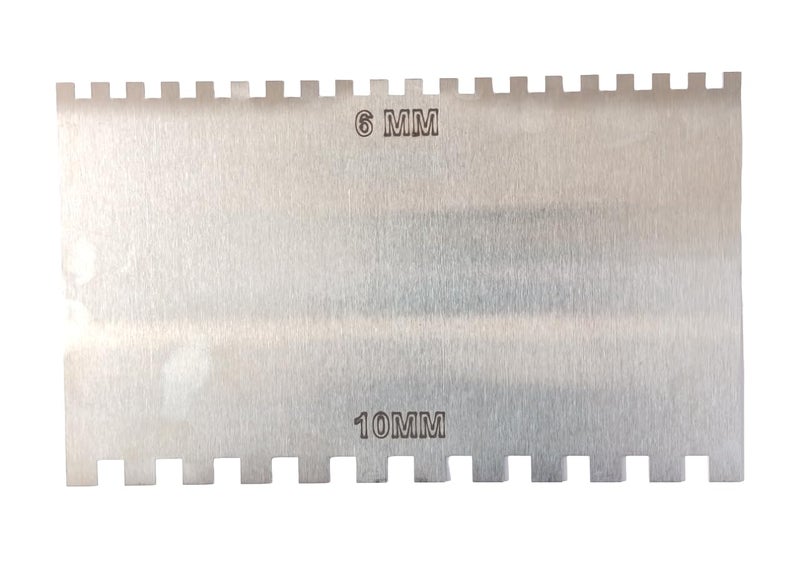 MD Style Notch Metal Trowel For Fixing Tiles, Granite, Marble (6MM & 10MM) (6x10 INCH) - Image 1