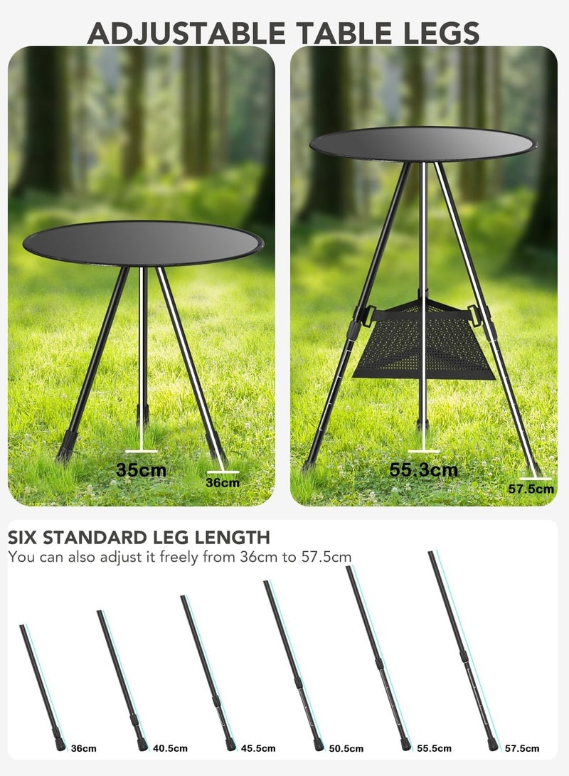 GUDOO طاولة تخييم محمولة قابلة للطي وقابلة للتعديل، صغيرة وخفيفة الوزن للاستخدام الخارجي مع حقيبة شبكية، مثالية للتخييم، الشواء، النزهات، الشاطئ، صيد السمك، التنزه أو للاستخدام الداخلي - Image 4