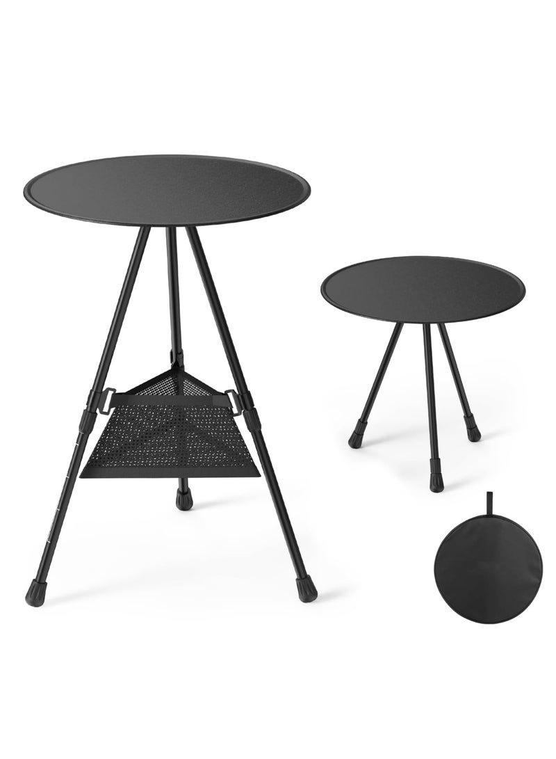 GUDOO طاولة تخييم محمولة قابلة للطي وقابلة للتعديل، صغيرة وخفيفة الوزن للاستخدام الخارجي مع حقيبة شبكية، مثالية للتخييم، الشواء، النزهات، الشاطئ، صيد السمك، التنزه أو للاستخدام الداخلي - Image 1