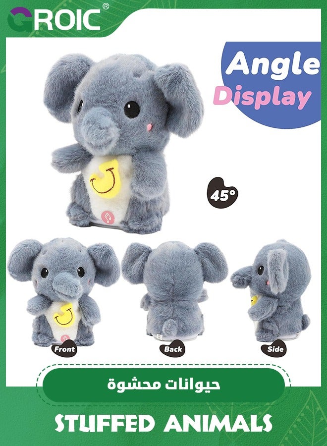 GROIC Talking Elephant Repeats What You Say Light up Nodding Electric Speaking Interactive Animated Toy with USB Charger Gift for Toddlers,Elephant Stuffed Animal Toy - Image 2