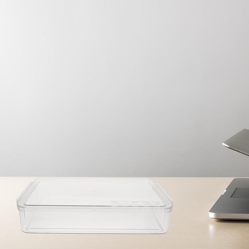 Large Plastic File Storage Box with Lid Heavy Duty Document Organizer Container White - Image 5