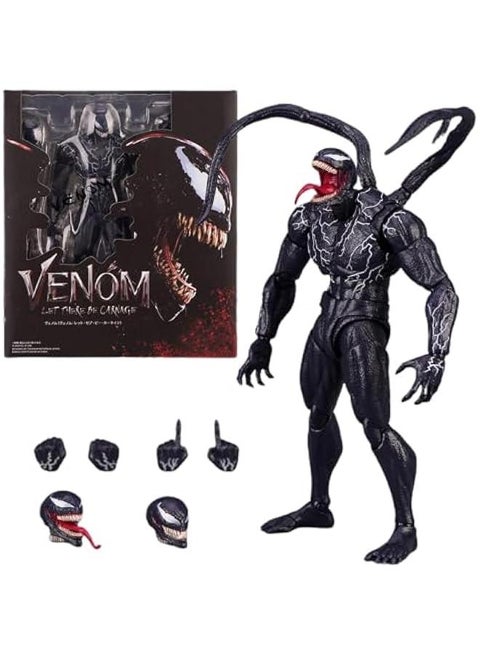 Venom Action Figure Amazing Spiderman Carnage Anime Action PVC Figure Movable Characters Model Statue Toys Desktop Ornaments or Kids Boys Birthday Gift-Venom (Updated Version Venom)