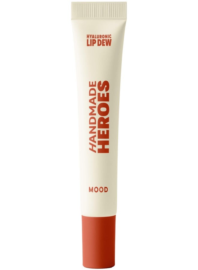 Handmade Heroes 100% Natural Vegan Tinted Lip Gloss with Hyaluronic Acid - Lightweight Moisturizing Soft Lipstick for Dry Lips - Mood (Dark Red) - Image 1