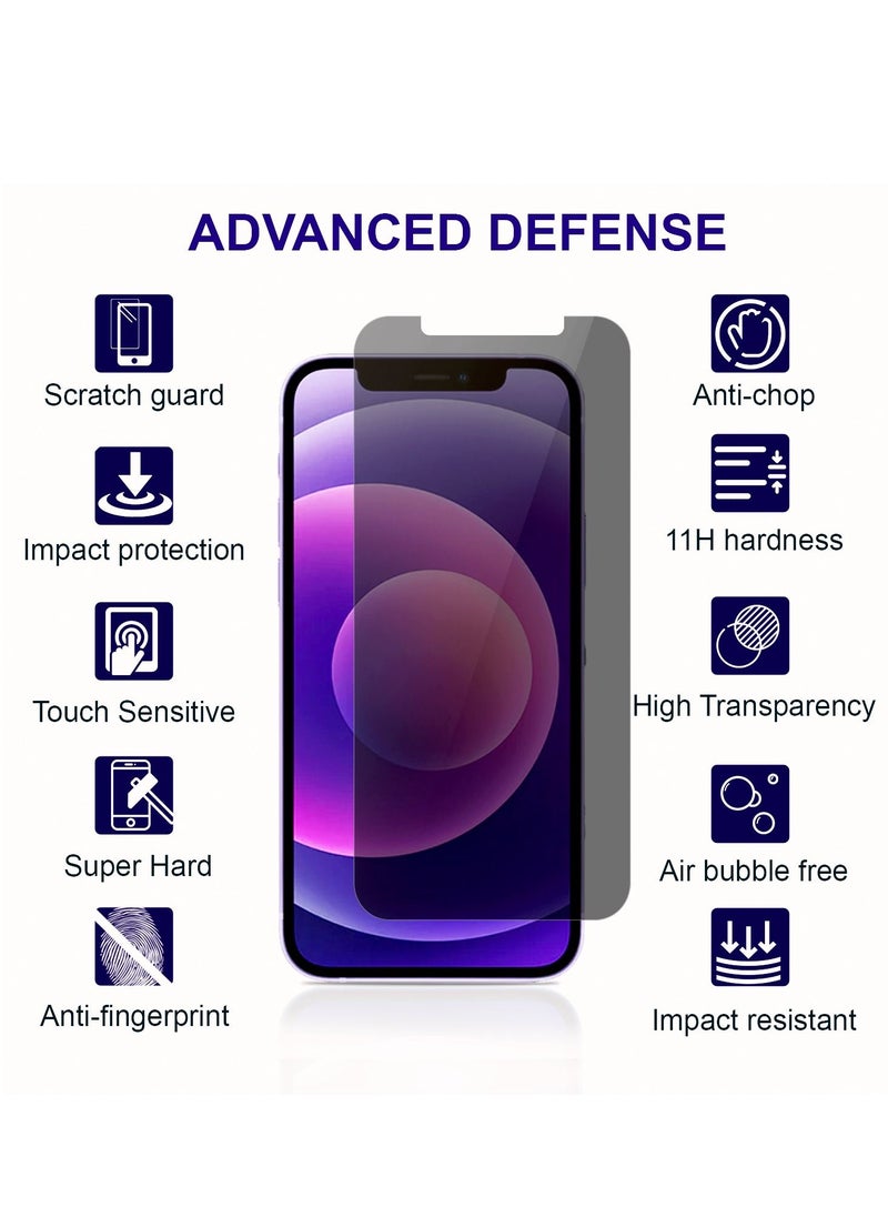 PRIMEEIGHT - PRIMEEIGHT iPhone 12 Pro Max Privacy Screen Protector 6.7 Inch Display - Ultra Thin 9H Hardness Tempered Glass iPhone 12 Pro Max Pack of 2 - Easy to Install HD Privacy Screen. - Image 1