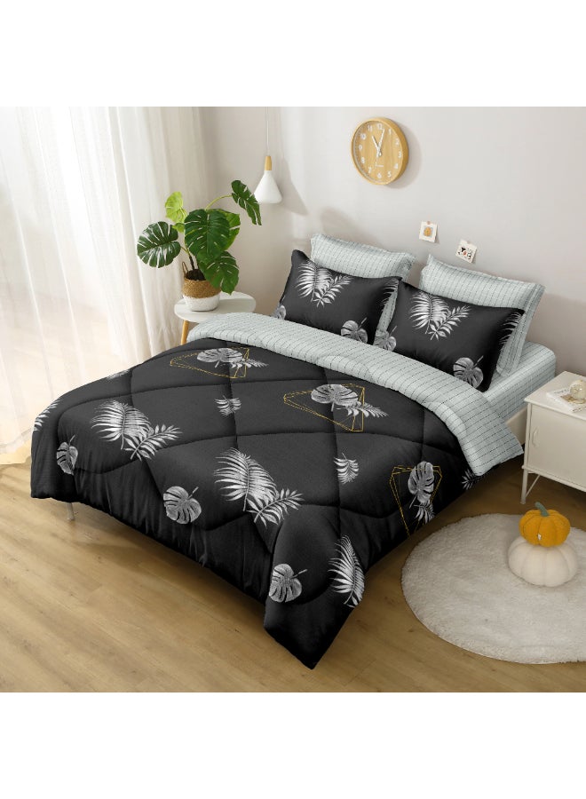 Noon East 6Pcs Comforter | Soft Microfiber Material | Multiple Color | 1 Duvet Cover 160 X 230 Cm, 1 Fitted Sheet 120 X 200 Cm With 30 Cm Deep Pocket, 4 Pillow Cases 50 X 75 Cm | Suitable For Single Size Mattress - Image 2