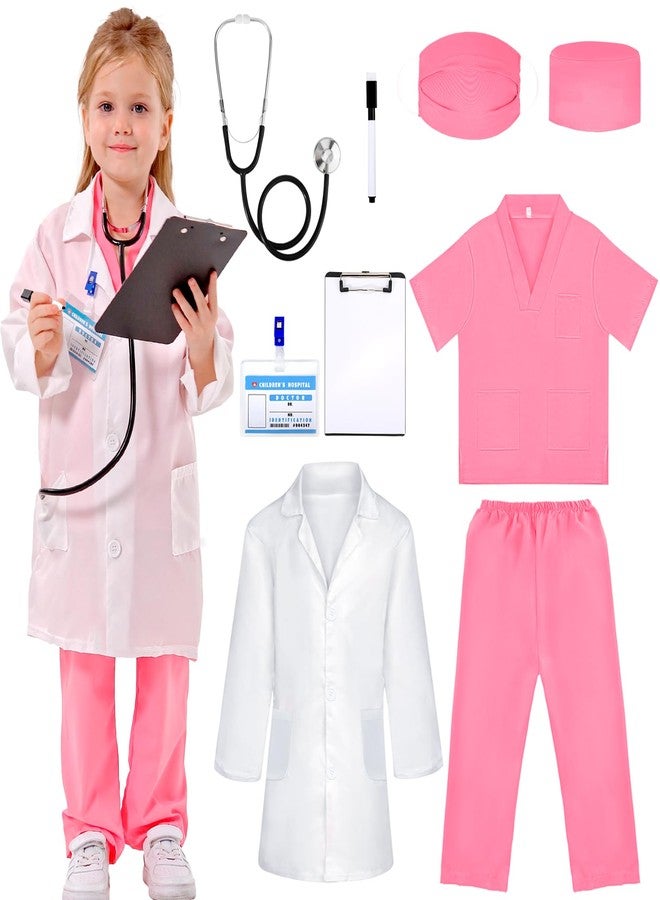 Liberry Doctor Costumes for Kids, Toddler Dress Up Clothes with Real Stethoscope, Halloween Pretend Play Gift for Girls - Image 1