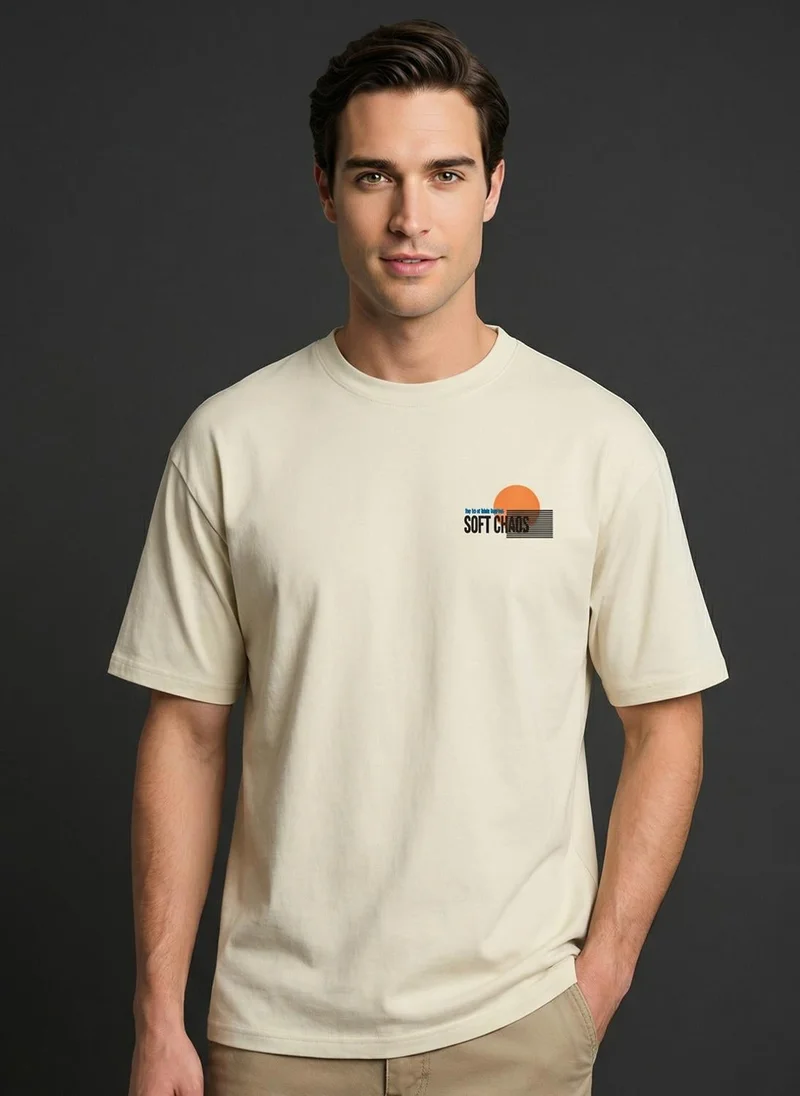 نوبيرو NOBERO Men's Premium Oversized Printed T-Shirt
