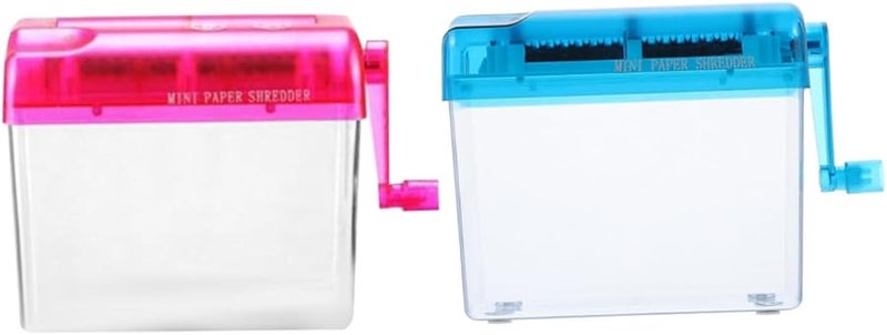 2Pcs Portable Mini Manual Paper Shredder Handheld Desktop Cutter for Home Office Travel - Image 1