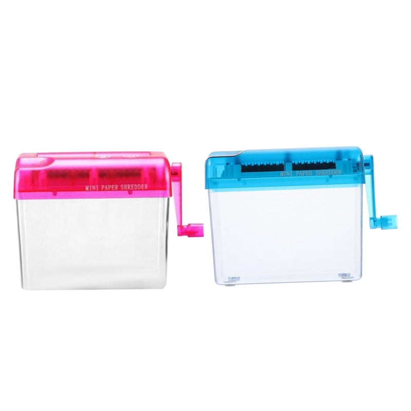 2Pcs Portable Mini Manual Paper Shredder Handheld Desktop Cutter for Home Office Travel - Image 2