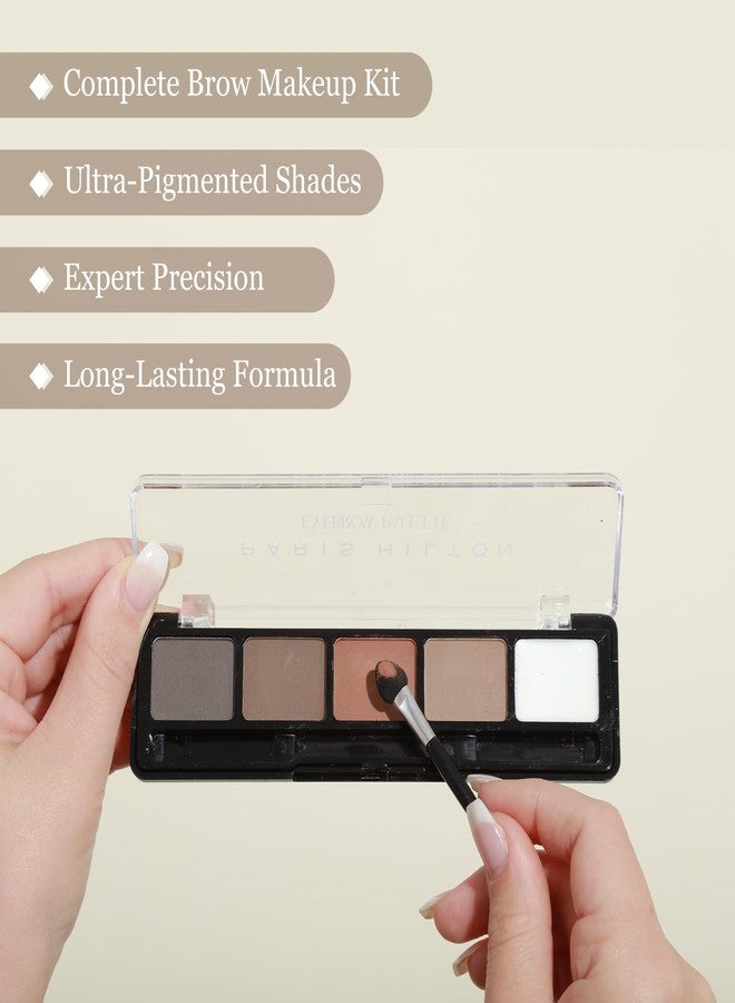 Paris Hilton Eyebrow Makeup Kit - Waterproof Brow Palette with Powder, Pencil, Highlighter, Spoolie & Tweezer - Professional Eyebrow Shaping Kit for Women - Natural Look - 5 pcs - Image 3