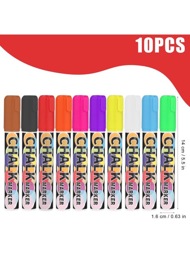SAVITA 10 Colors Liquid Chalk Markers Pens, 6mm Neon Chalk Markers Erasable Glass Pen Window Markers for Cars Washable Paint Markers for Auto Glass Board LED Boards - Image 2