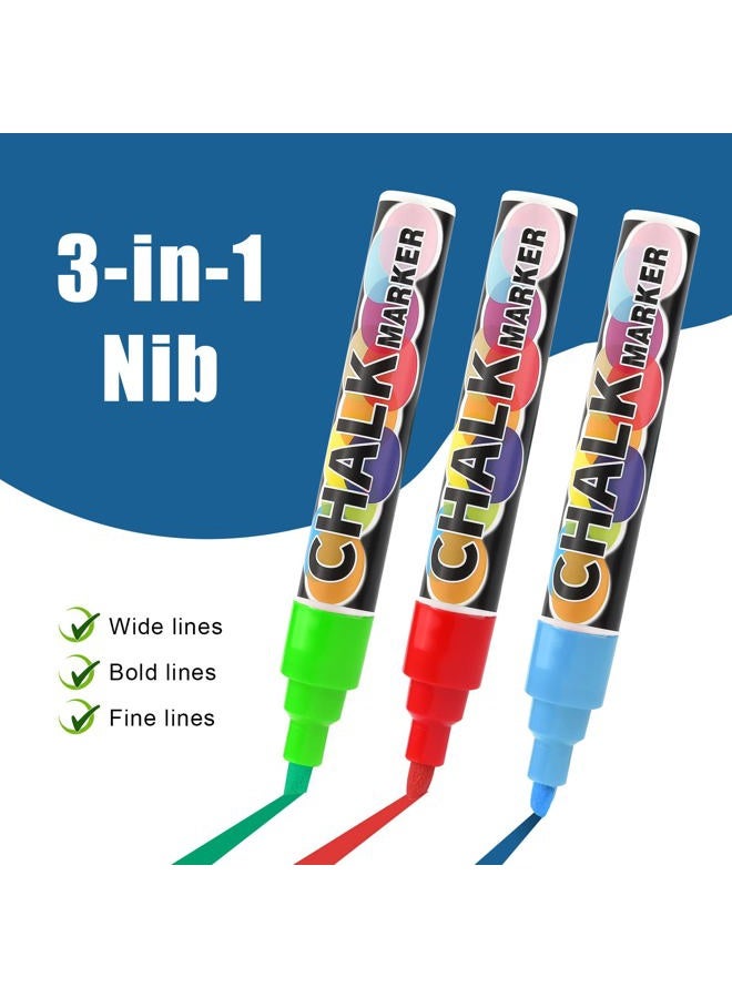 SAVITA 10 Colors Liquid Chalk Markers Pens, 6mm Neon Chalk Markers Erasable Glass Pen Window Markers for Cars Washable Paint Markers for Auto Glass Board LED Boards - Image 3
