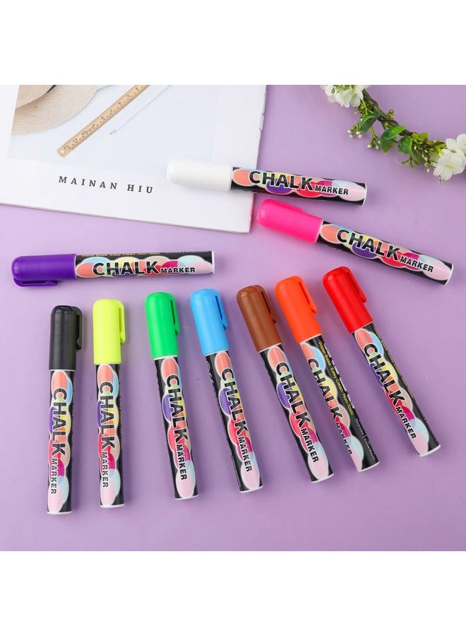SAVITA 10 Colors Liquid Chalk Markers Pens, 6mm Neon Chalk Markers Erasable Glass Pen Window Markers for Cars Washable Paint Markers for Auto Glass Board LED Boards - Image 5