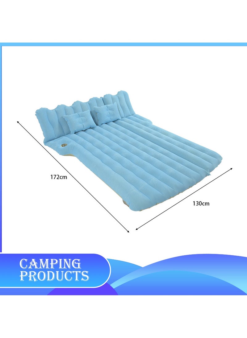 Manful Inflatable Mattress with Pump Portable Outdoor Air Mattress Foldable Single Thickened Flocking Mattress for Outdoor and Home  - Image 4
