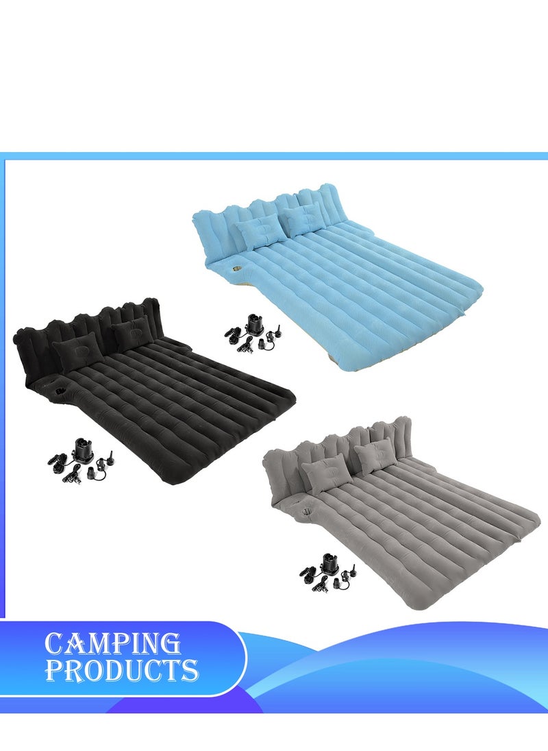 Manful Inflatable Mattress with Pump Portable Outdoor Air Mattress Foldable Single Thickened Flocking Mattress for Outdoor and Home  - Image 2