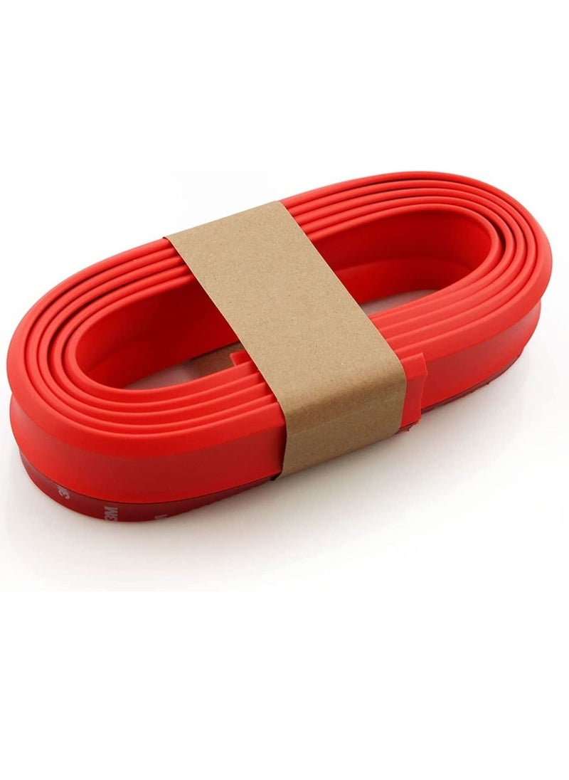 Generic 2.5m Car Univesal Flexible Rubber Front Bumper Lip Splitter Body Side Skirt Protector - Red  - Image 2