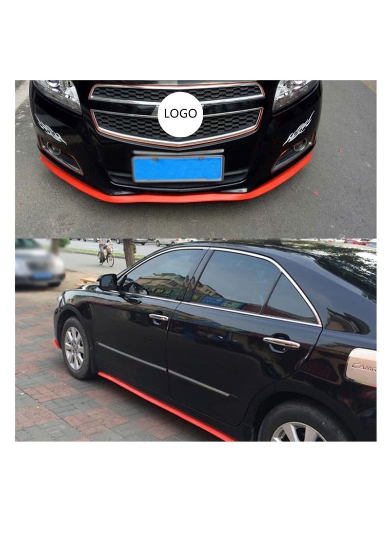 Generic 2.5m Car Univesal Flexible Rubber Front Bumper Lip Splitter Body Side Skirt Protector - Red  - Image 3
