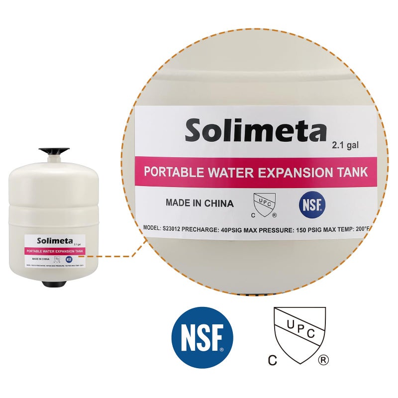 Solimeta 2.1 Gallon Potable Water Expansion Tank With Adjustable Wall Mounting Bracket - Image 3