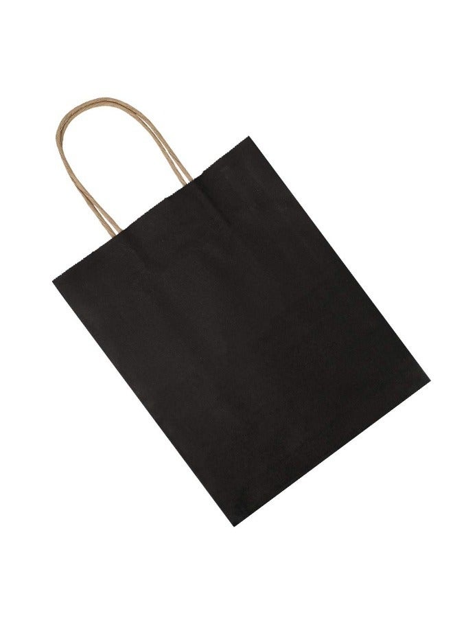 عبوة من 20 كيسًا من ورق الكرافت الأسود، وأكياس هدايا، وأكياس تسوق، بمقابض متوسطة الحجم - Image 3