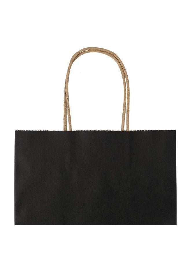 عبوة من 20 كيسًا من ورق الكرافت الأسود، وأكياس هدايا، وأكياس تسوق، بمقابض متوسطة الحجم - Image 4