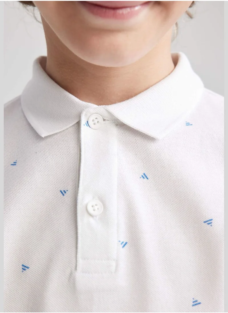 ديفاكتو Boy Knitted Short Sleeve Polo T-Shirt