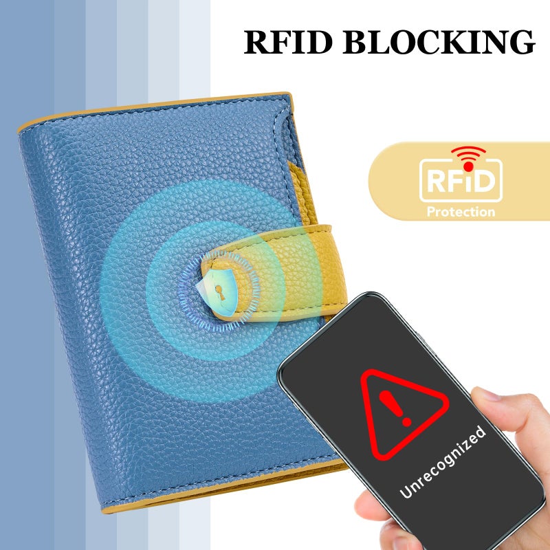 Airkit Small Wallet Women RFID Blocking Soft Leather Bifold Compact Card Holder Wallet for Women with Zipper Coin Pocket 4 ID Window - Image 4