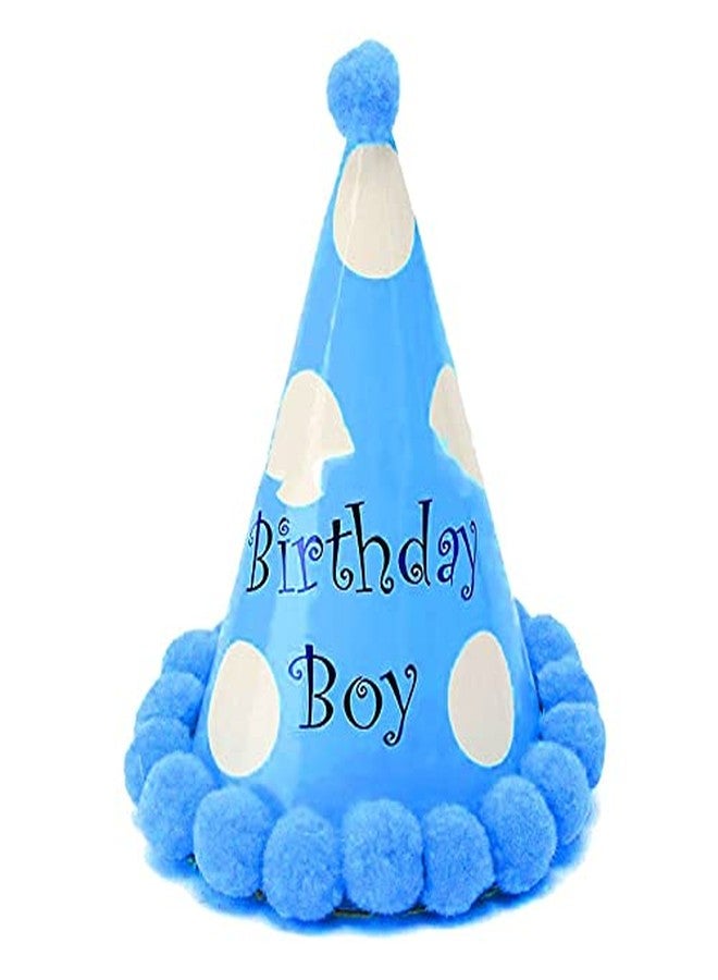 Funcart Blue Polka Dot Cone Cap, Birthday boy polka cap - Image 4