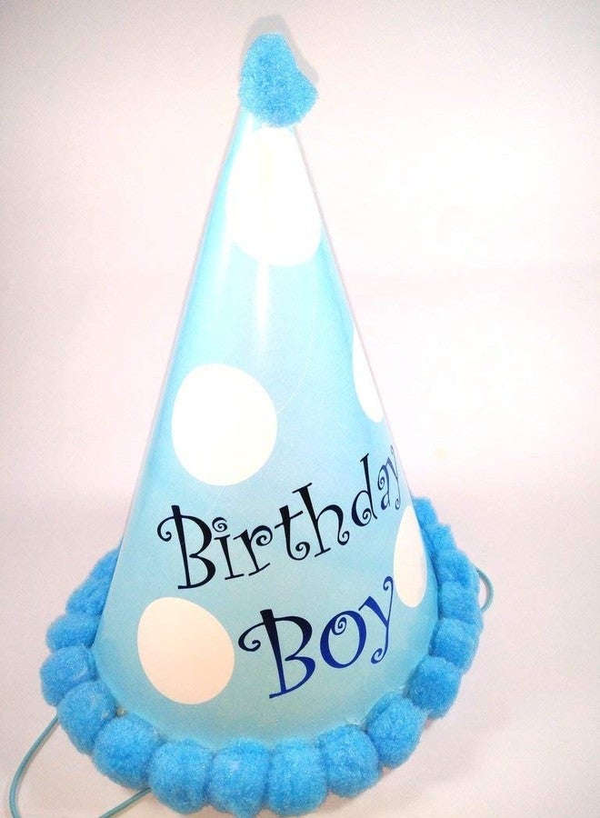 Funcart Blue Polka Dot Cone Cap, Birthday boy polka cap - Image 3