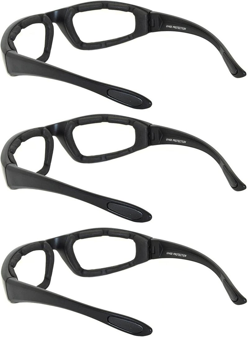 OWL 3 Pack Motorcycle Riding Glasses, Padded Sport Sunglasses, Assorted Colors for Men and Women - Image 3