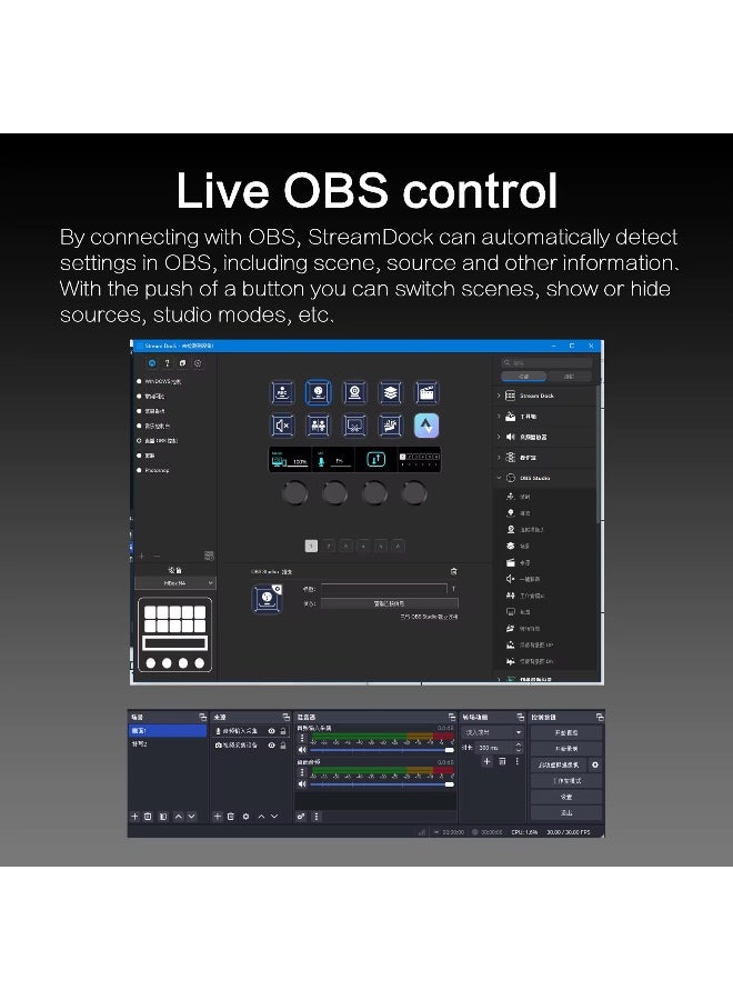 MiraBox N4 Stream Deck Controller with 10 Programmable LCD Keys, 4 Rotary Dials, Touch Bar and USB Hub, Macro Control Pad for Live Streaming, Gaming, Audio Mixing, Content Creation, OBS Studio, Twitch, YouTube, Windows and Mac - Image 5