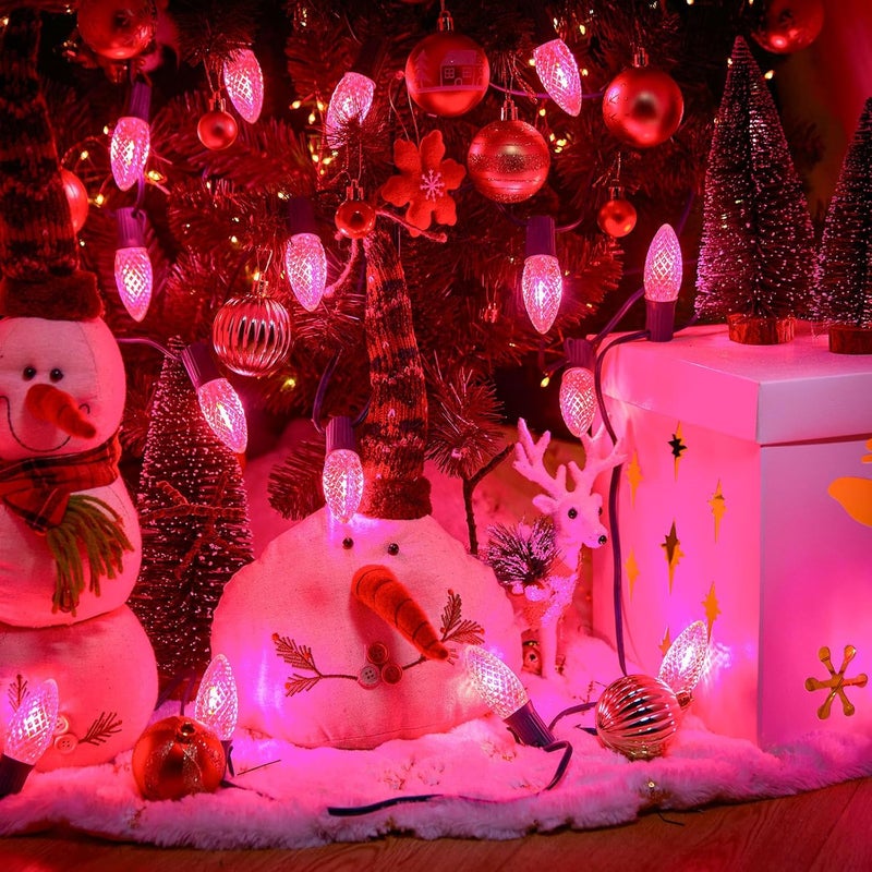 Brightown C7 Pink Christmas LED Replacement Light Bulb C7 Shatterproof Replacement Bulbs for Outdoor Indoor String Lights E12 Candelabra Base Pink Christmas Bulb for Xmas Holiday House Lighting Decoration - Image 4