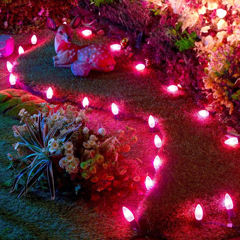 Brightown C7 Pink Christmas LED Replacement Light Bulb C7 Shatterproof Replacement Bulbs for Outdoor Indoor String Lights E12 Candelabra Base Pink Christmas Bulb for Xmas Holiday House Lighting Decoration - Image 5