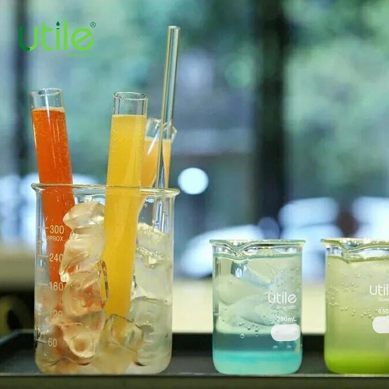 UTILE 100ml Beaker Set, 4pcs of 3.4oz Upgraded Thickening Glass Beakers, Low Form Chemical Lab Beakers, Borosilicate 3.3 Glass with Printed Graduation, 4000.0100.4 - Image 5