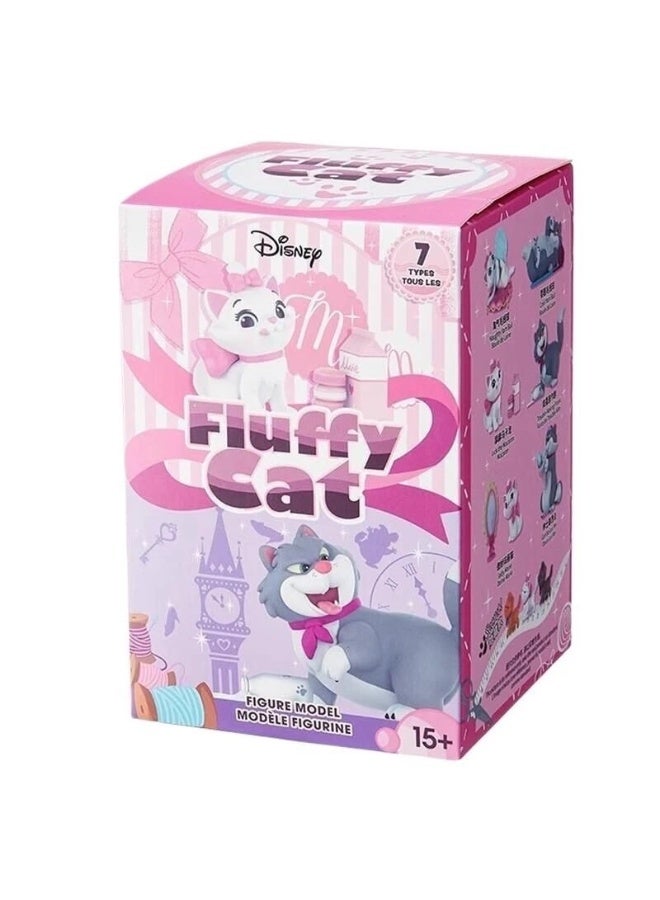 MINISO x Disney Fluffy Cat Collection Plush Figure Blind Box, Full Display Set of 6 Sealed Mystery Boxes, Character Collectible for Display and Gifting - Image 1