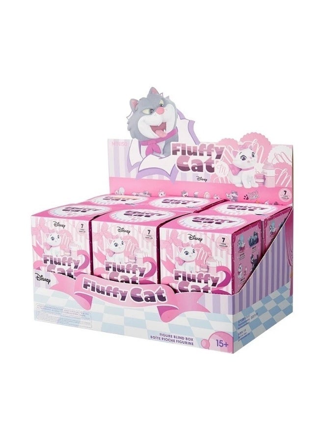 MINISO x Disney Fluffy Cat Collection Plush Figure Blind Box, Full Display Set of 6 Sealed Mystery Boxes, Character Collectible for Display and Gifting - Image 4