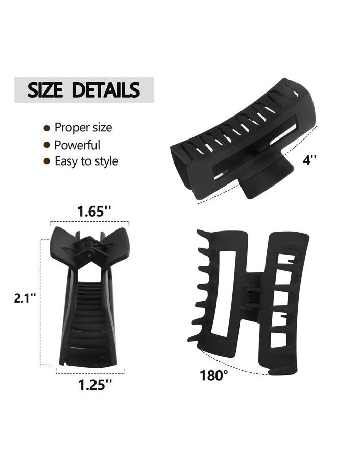 Beauty.H.C - Large Nonslip Matte Neutral Claw Hair Clips for Thick, Thin or Curly Hair - 8 Strong Hold Jumbo 4.1 Inch Jaw Clips for Women and Girls - Image 1
