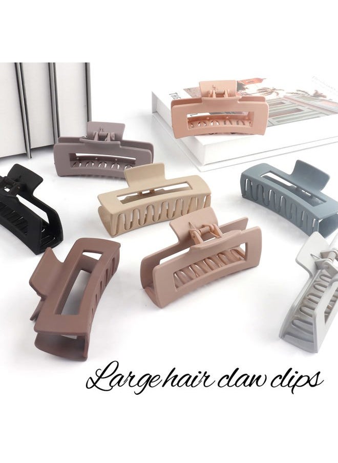 Beauty.H.C - Large Nonslip Matte Neutral Claw Hair Clips for Thick, Thin or Curly Hair - 8 Strong Hold Jumbo 4.1 Inch Jaw Clips for Women and Girls - Image 1