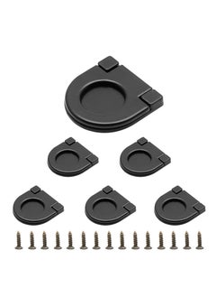 KASTWAVE 6PCS Black Aluminum Alloy Flush Ring Pulls, Hidden Recessed Drawer Handles for Cabinet, Drawer, Cupboard, Dresser - Modern Style, 1-3/8 Inch Diameter, 36mm Length  - Image 1
